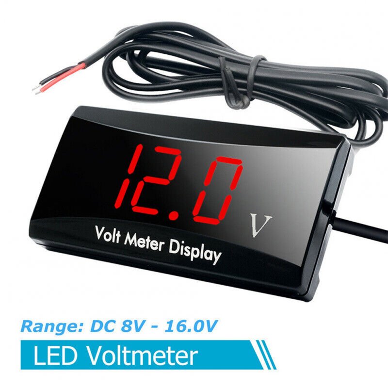 Car Voltmeter 8V-16V Led Digital Display Battery Detection Voltmeter Waterproof Universal For Motorcycle 