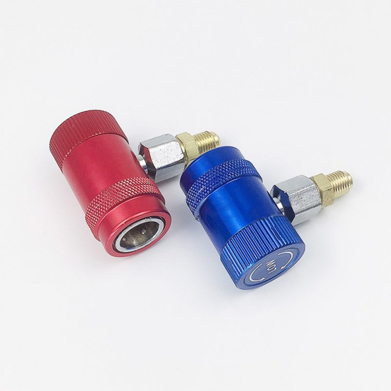 2PCS Auto AC R1234yf Quick Couplers Adapters Conversion Kit With Manual 