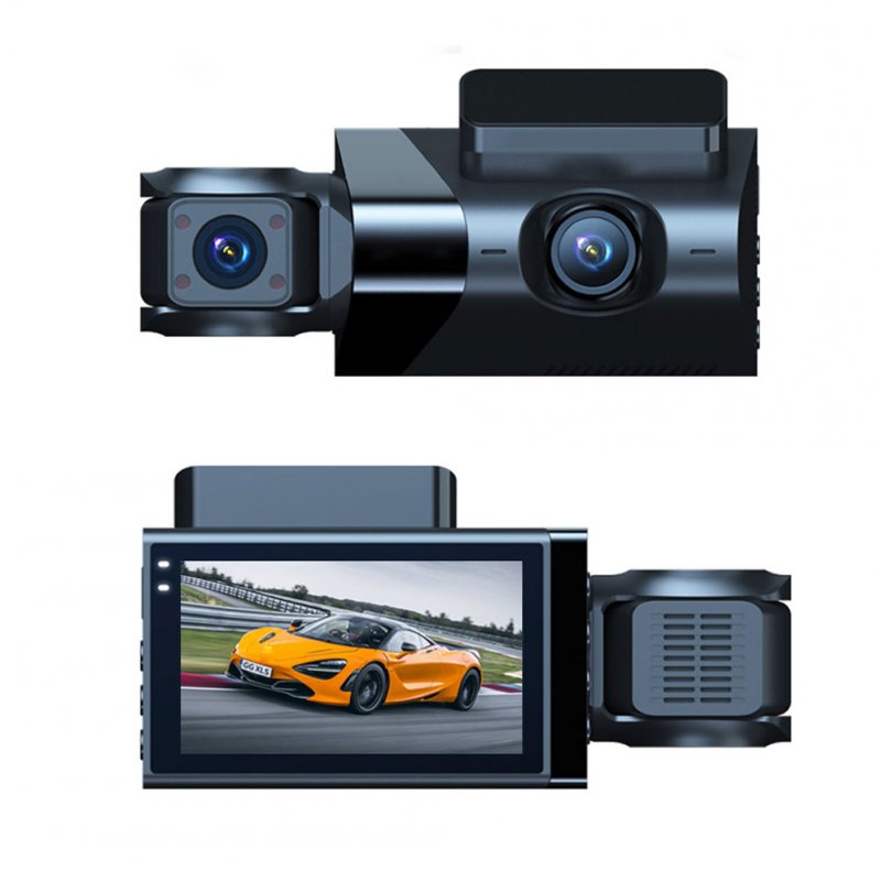 3 Channel Dash Cam Front Rear Inside 1080p Car Camera Parking Monitor Front Windshield Mounting 