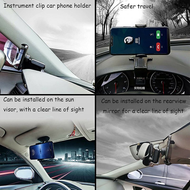 Universal Car Dashboard Mount Holder Snap-on Phone Rack Rotating 