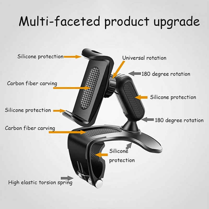 Universal Car Dashboard Mount Holder Snap-on Phone Rack Rotating 