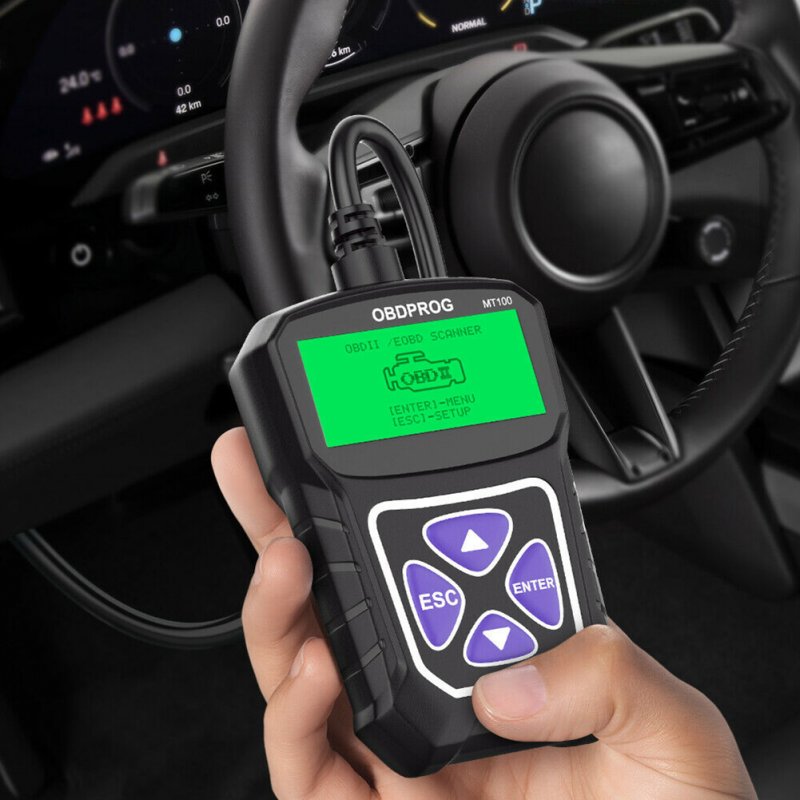 Car Obdprog Scanner Code Reader Mt100 Obd2 Check Engine Fault Tester Diagnostic Tool 