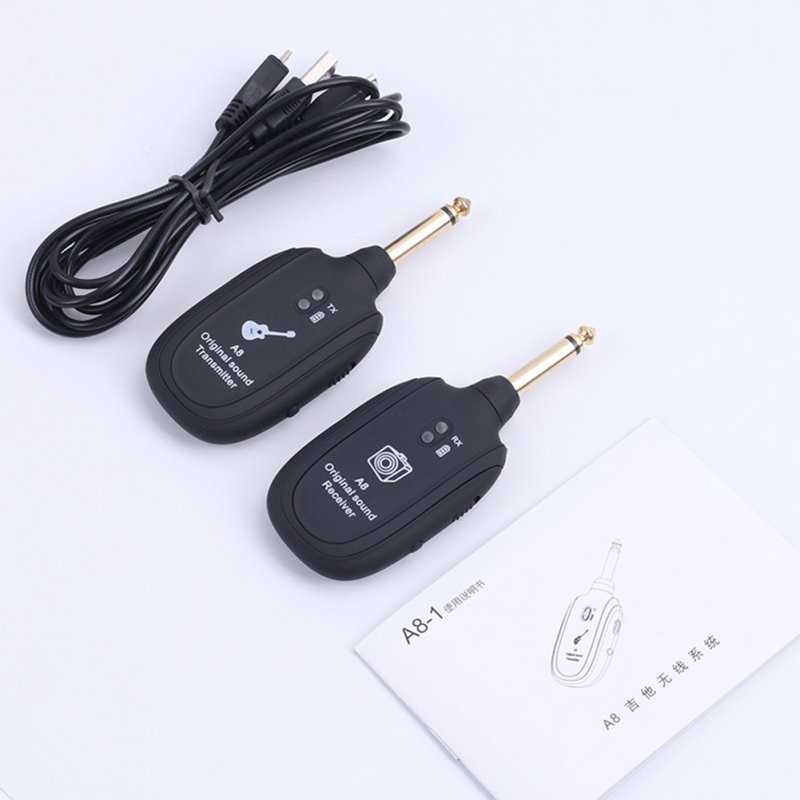Professional UHF Wireless Guitar Transmitter Receiver System 50M Transmission Range for Electric Guitar Bass 