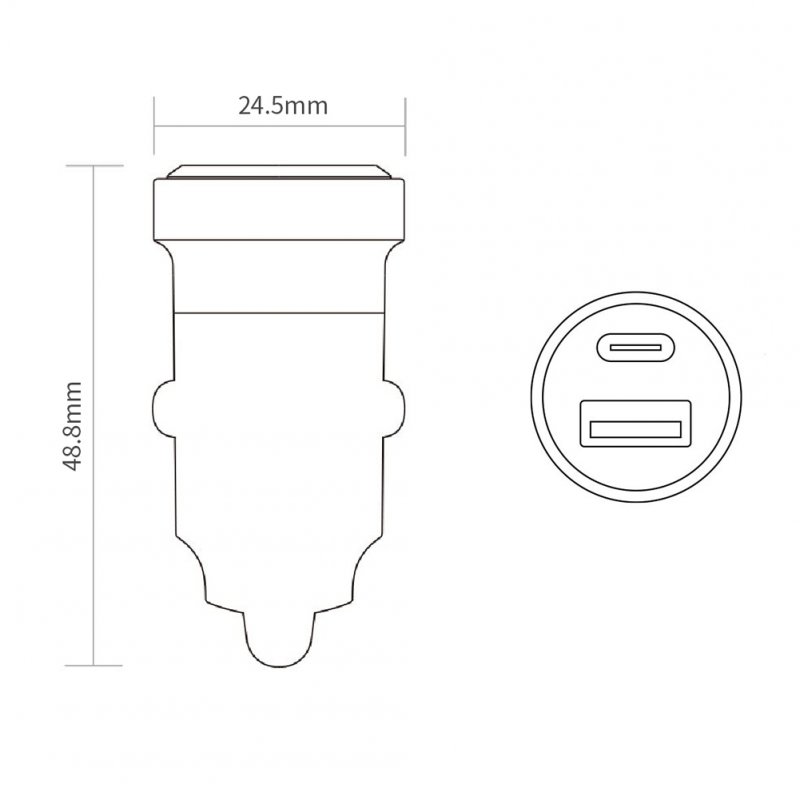 Car Charger 30w Dc12-24v Usb Type-c Car Fast Charging Adapter For Mobile Phones Tablet Drive Recorders 