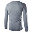 Men Metal Button V Neck Muscle T-hirt Grey XL