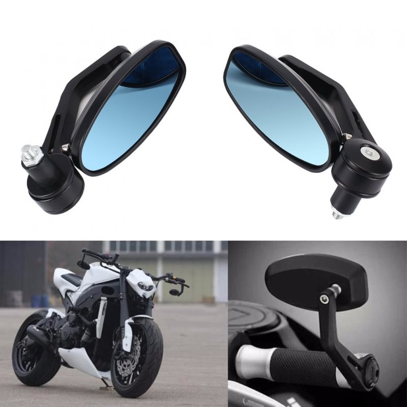 Motorcycle Rearview Mirror 7/8" Handle Bar End Aluminium Alloy Rearview Side Mirrors 