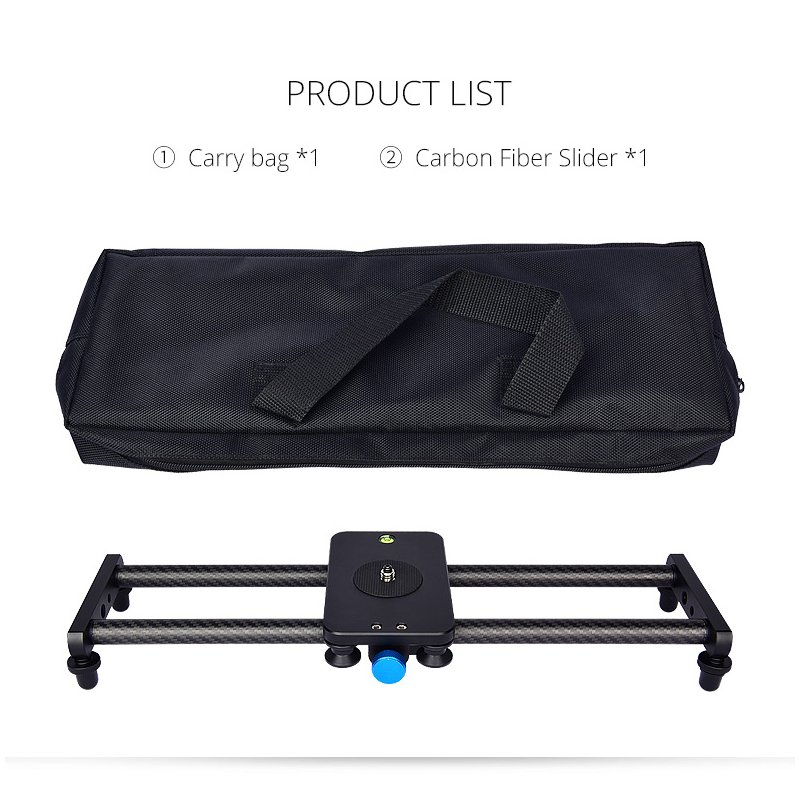 40CM Portable Camera Recorder Silent Carbon Fiber Slide Track Slider Dolly with 4 Roller Bearing Video Movie Photography 
