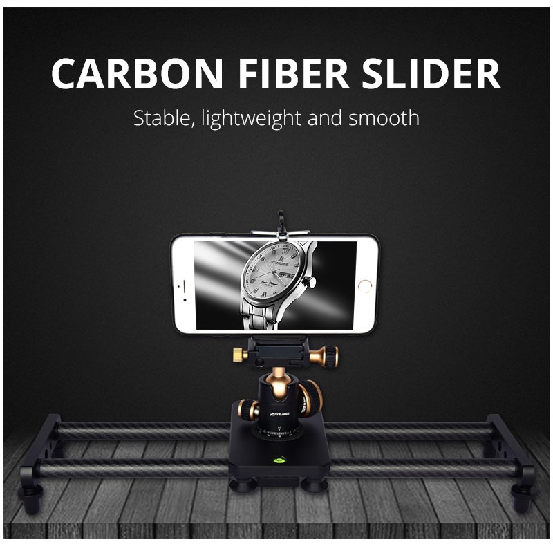 40CM Portable Camera Recorder Silent Carbon Fiber Slide Track Slider Dolly with 4 Roller Bearing Video Movie Photography 