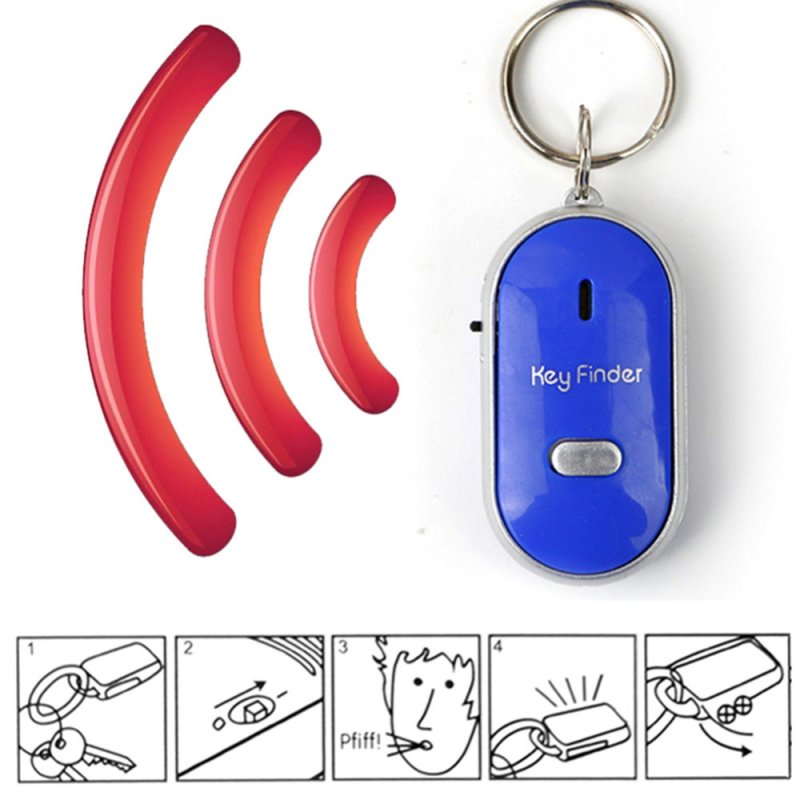 Mini Whistle Anti Lost Key Finder Wireless Smart Flashing Beeping Remote Lost Keyfinder Locator with LED Torch 