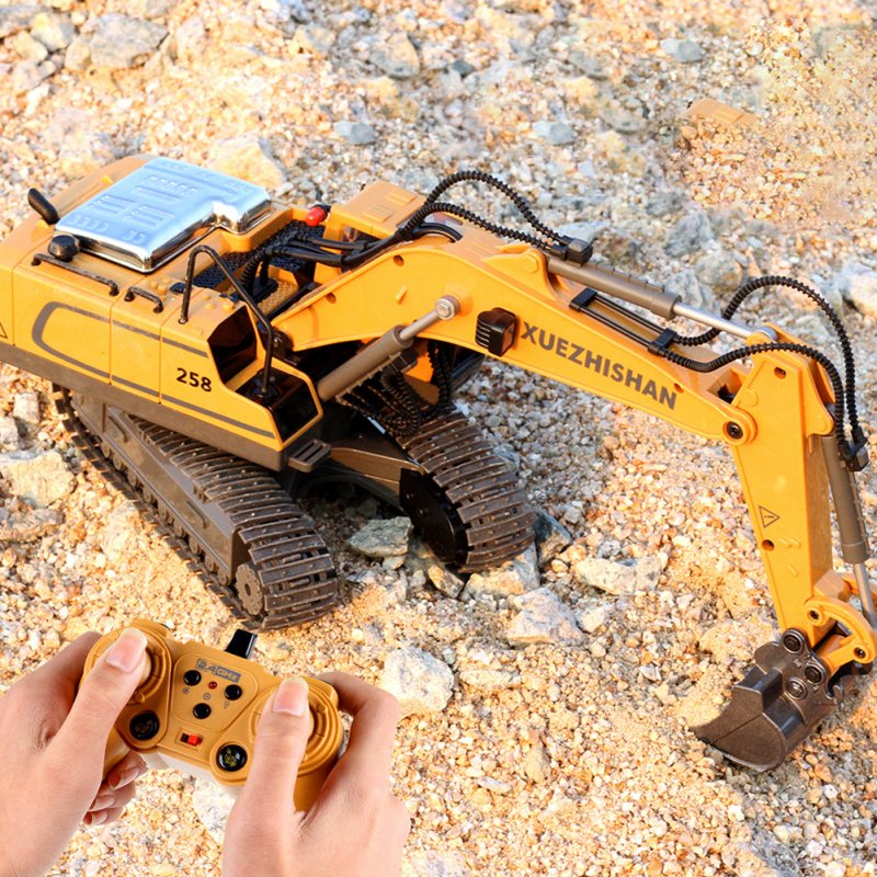 1:20 Remote Control Engineering Car Toy Rechargeable 11 Channels Simulation Excavator RC Car for Children Gifts 