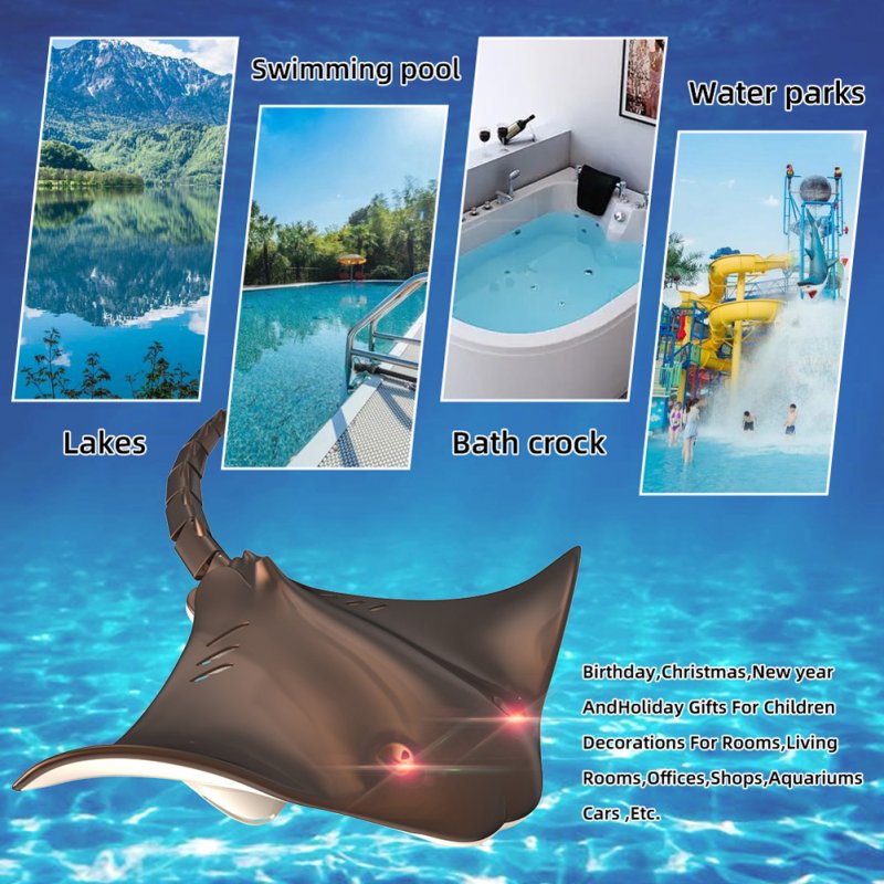 2.4g Remote Control Boat Simulation Manta Fish Long Battery Life Underwater with Light 