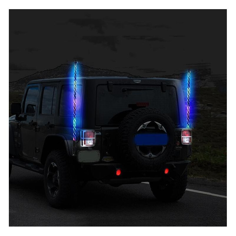 3FT DC12V  RGB Waterproof Bendable Wireless Remote Control Super Bright LED Flagpole Lamp Light 