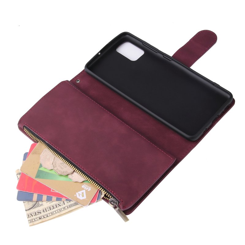 For Samsung A51 Case Smartphone Shell Precise Cutouts Zipper Closure Wallet Design Overall Protection Phone Cover  