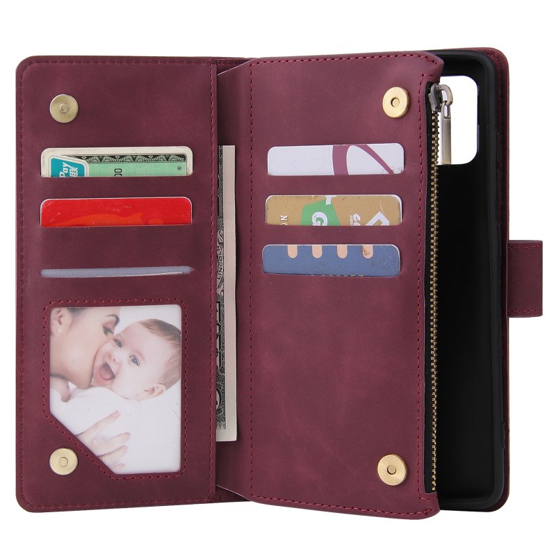 For Samsung A51 Case Smartphone Shell Precise Cutouts Zipper Closure Wallet Design Overall Protection Phone Cover  