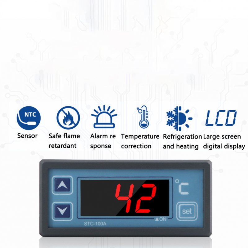 Stc-100a 220vac Temperature Controller Digital Adjustable Temperature Smart Thermostat