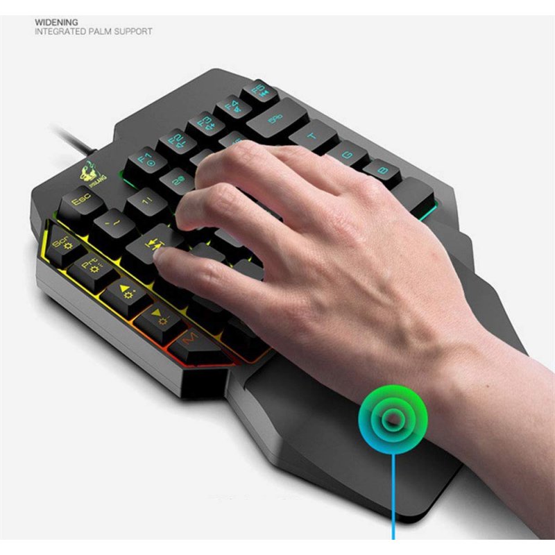 One-Handed Keyboard Left-Hand Gaming Keyboard 39-Key Full Key USB Interface Support for Backlight  
