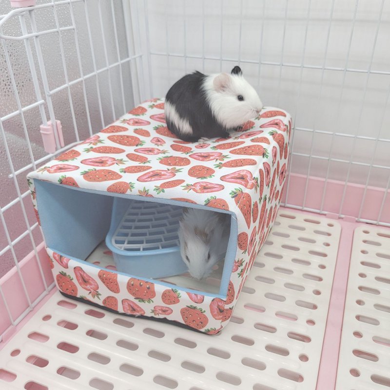 Pet Bottomless Cotton Nest Small Pet Hidden House Shelter Sleeping Bed For Rabbit Hedgehog Guinea Pig strawberry 30 x 25 x 19