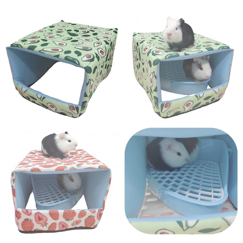 Pet Bottomless Cotton Nest Small Pet Hidden House Shelter Sleeping Bed For Rabbit Hedgehog Guinea Pig strawberry 30 x 25 x 19