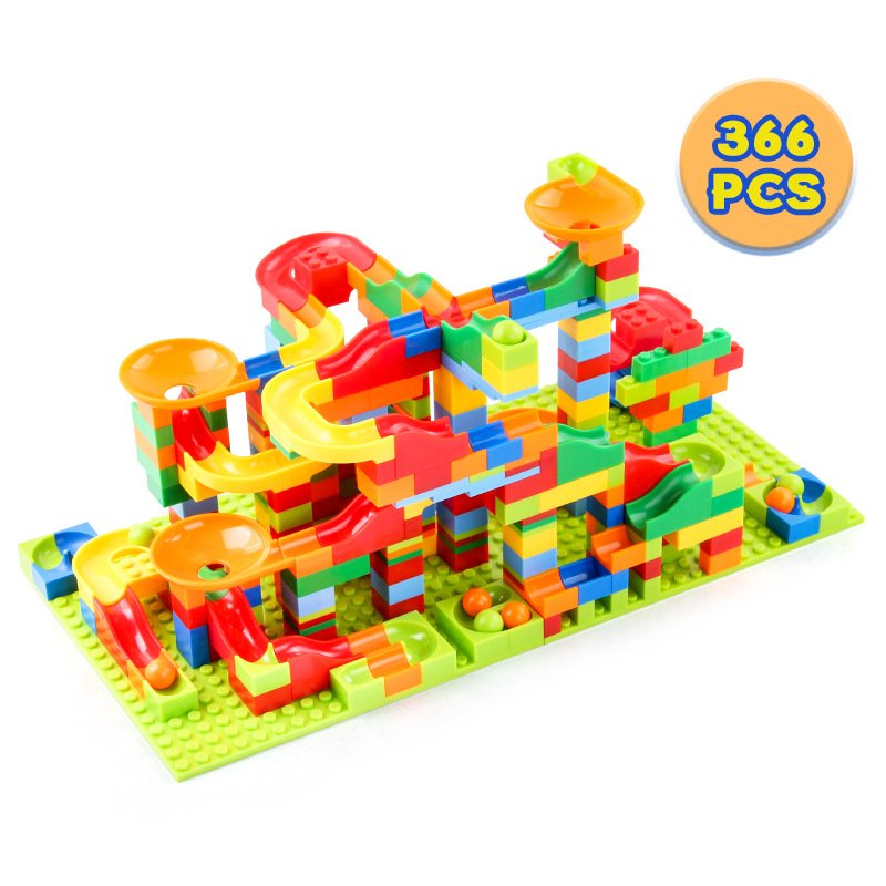 336pcs Marble Run Building Blocks Toy Diy Small Particles Assembled Building Blocks Educational Toys For Kids Gifts 