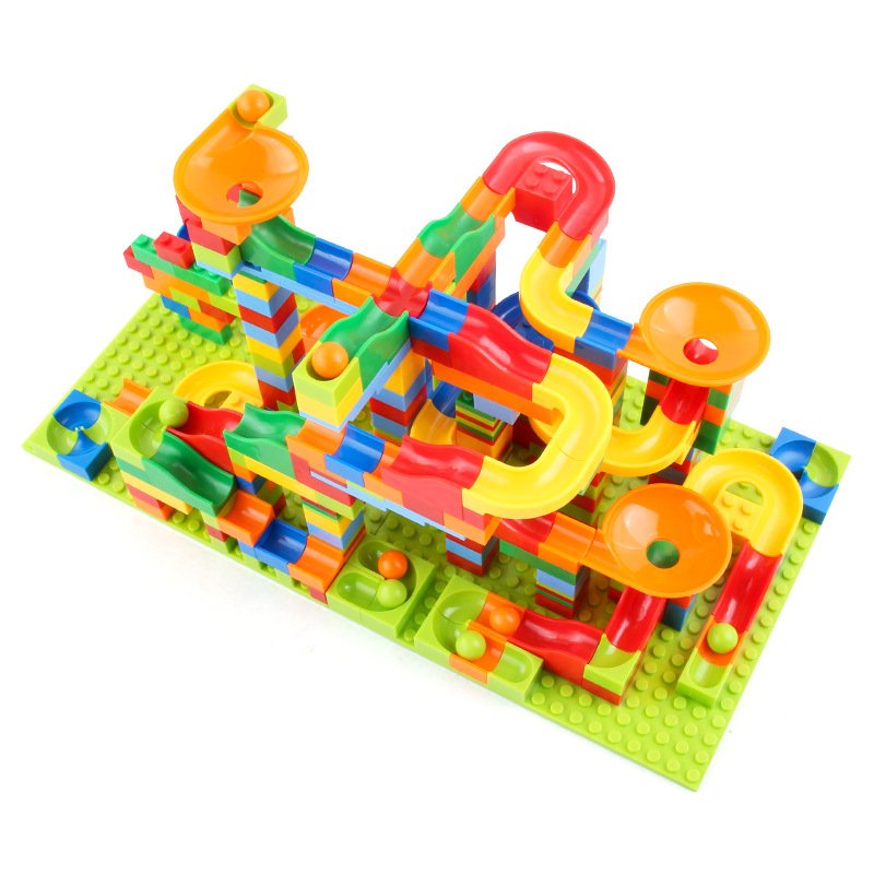 336pcs Marble Run Building Blocks Toy Diy Small Particles Assembled Building Blocks Educational Toys For Kids Gifts 