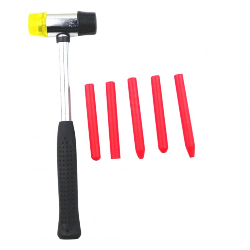 Car Pit Repair Tools 1pc Mini Rubber Hammer 5pcs Concave Leveling Pen Sheet Metal Household Service Tool 