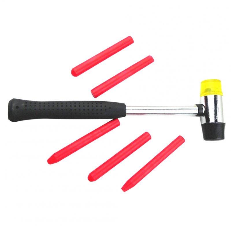 Car Pit Repair Tools 1pc Mini Rubber Hammer 5pcs Concave Leveling Pen Sheet Metal Household Service Tool 