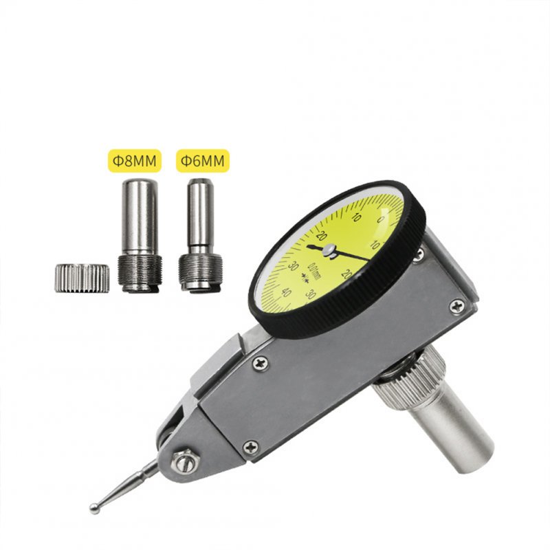 0-0.8mm Lever Dial Indicator Shockproof Waterproof Aluminum Shell Indicator Meter Dial Ruler Tool