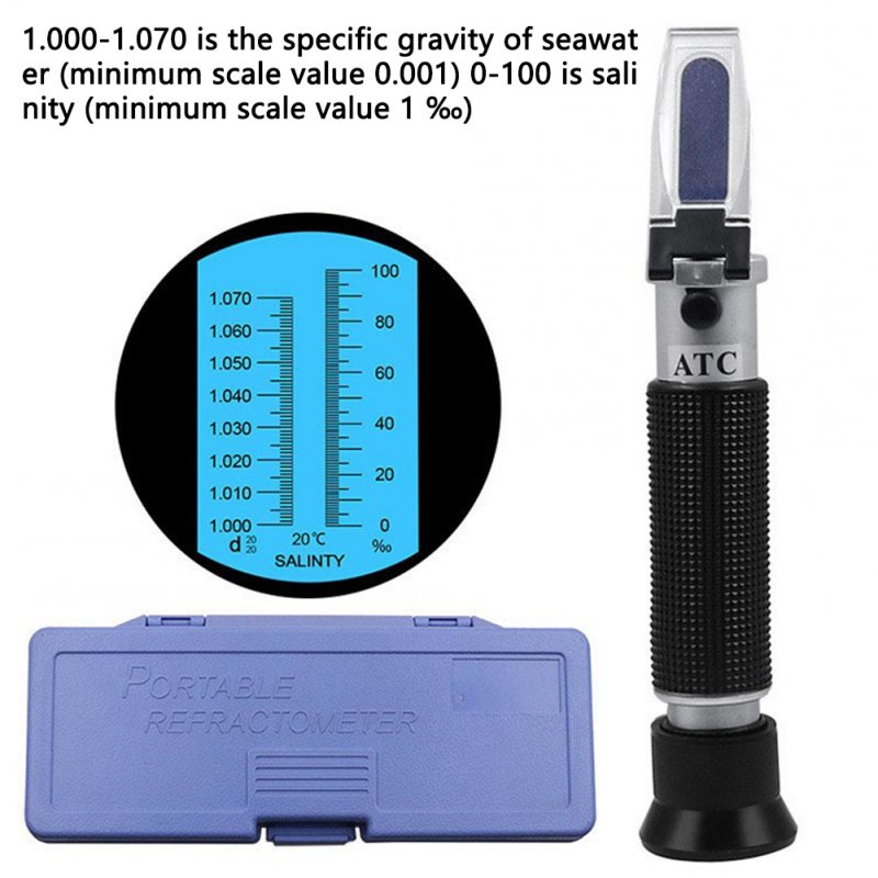 Refractometer Sea Salinity Meter Handheld Salt Water Concentration Detector for Marine Aquaculture Food Processing