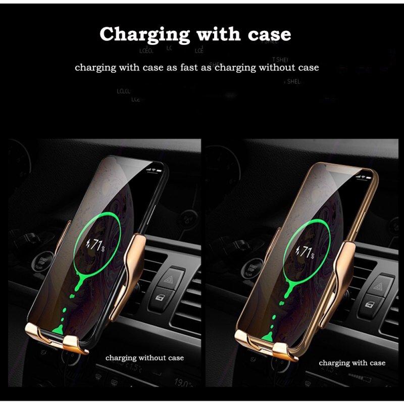 Car 10W Wireless Infrared Charger 360° Rotation Automatic Clamping Bracket Holder for Mobile Phone Huawei Samsung 