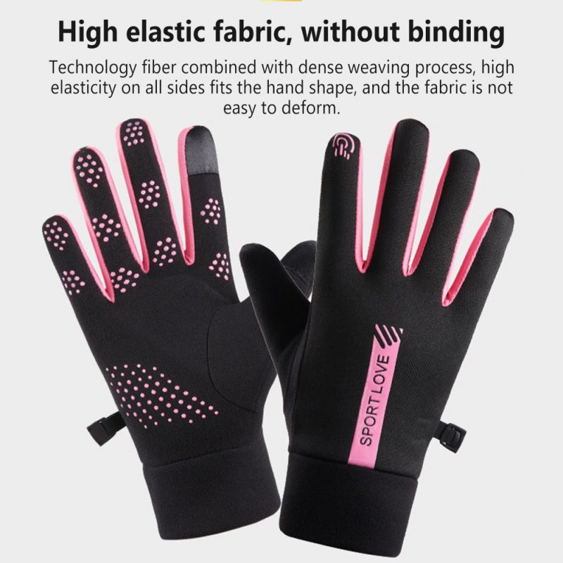 1 Pair Men Full Finger Mittens Thickened Windproof Cold-proof Touch Screen Running Riding Ski Gloves Black Grey