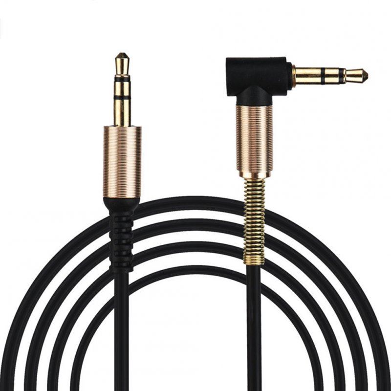 3.5mm Jack Audio Cable TPE Male to Male 90° Aux Cable 1m/3.28 inch 