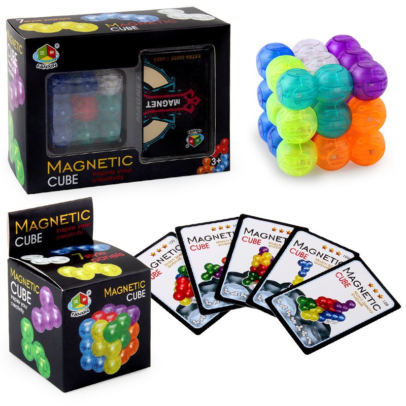 Fanxin 3x3x3 Ball Magic Cubes Professional Magnetic Magic Cube Children DIY Puzzle Toys 