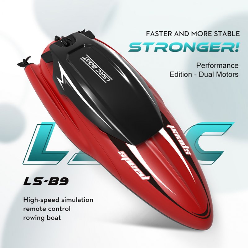 B9 Summer Remote Control Boat Water Toy Racing Rowing Double Propeller Electric High-speed Speedboat Blue