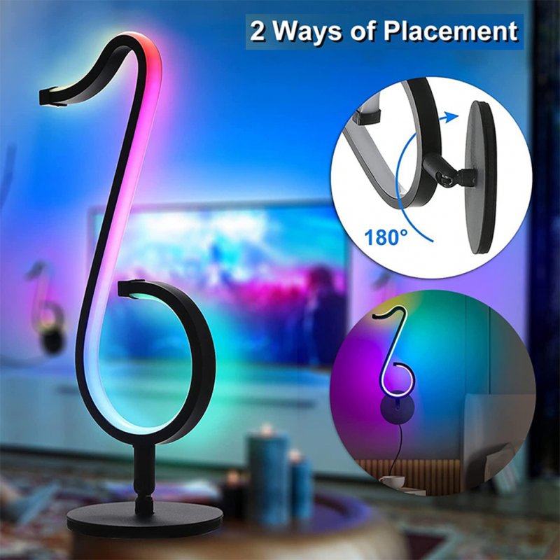Led Musical Note Light Colorful RGB Atmosphere Table Lamp Bedside Night Light for Bedroom Office Home 