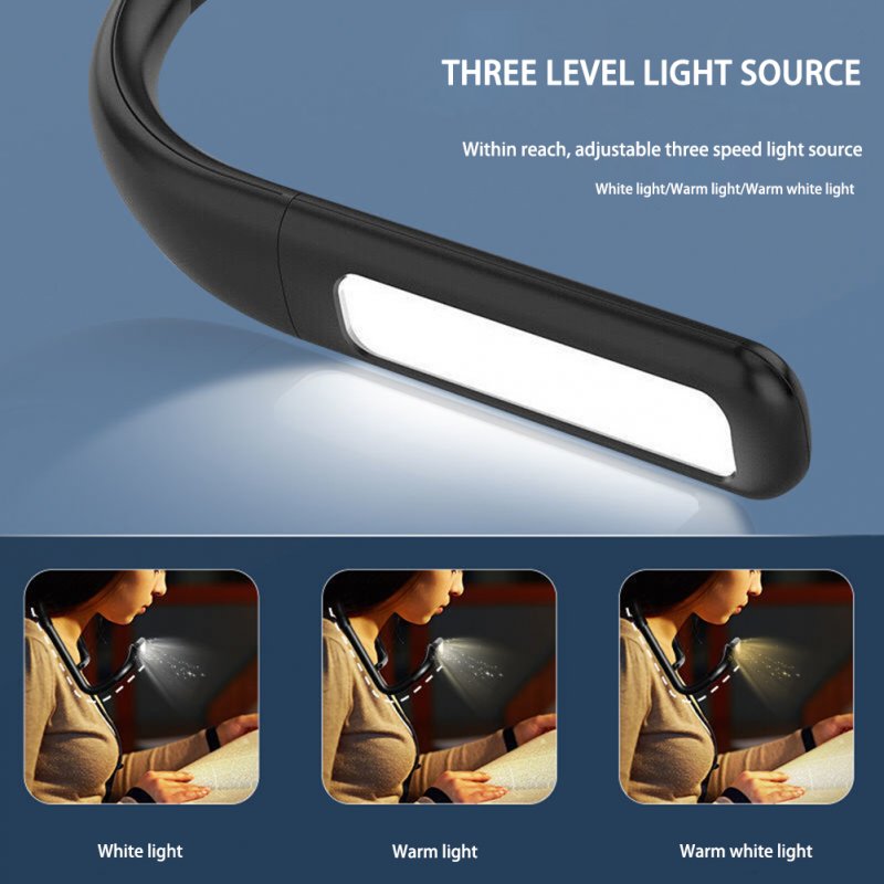 Led Hanging Neck Reading Light 3 Colors Stepless Dimming 270 ° Rotatable Eye Caring Touch Sensor Book Lights 