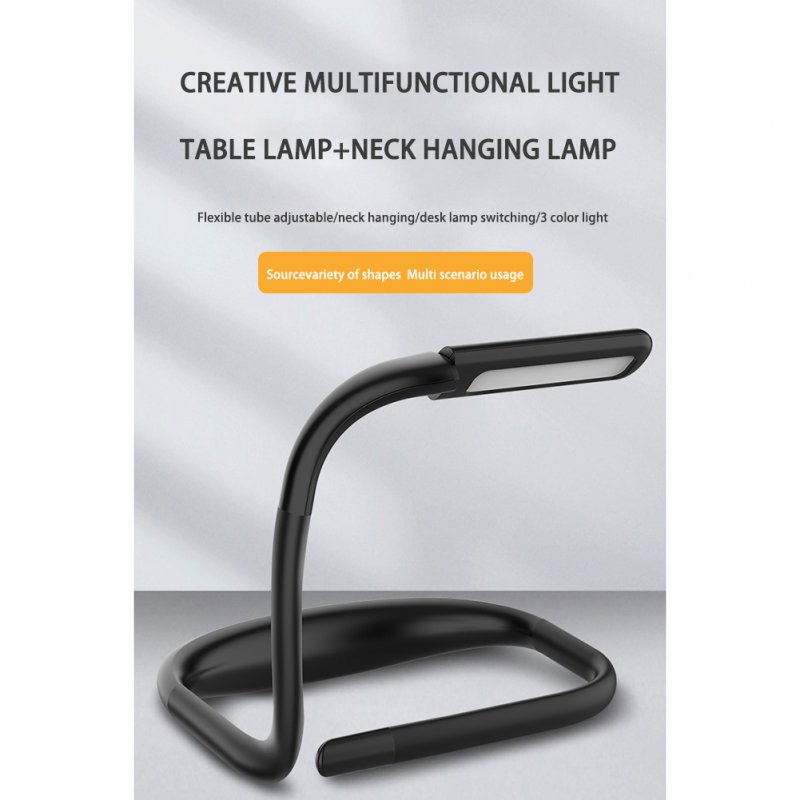 Led Hanging Neck Reading Light 3 Colors Stepless Dimming 270 ° Rotatable Eye Caring Touch Sensor Book Lights 