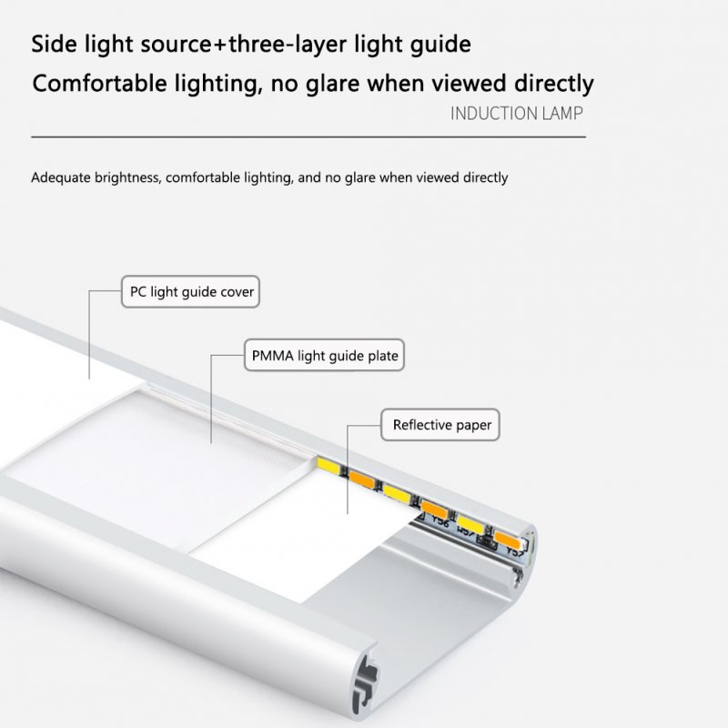 74 LED Under Cabinet Lights Larger Capacity Rechargeable Batteries Ultra Thin Aluminum Alloy Larger Capacity black 40CM