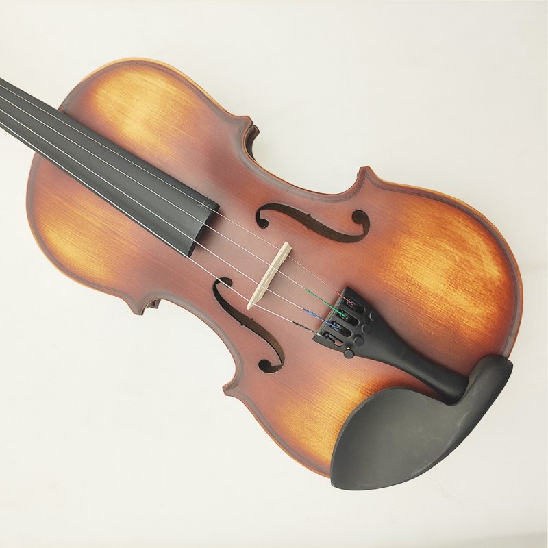 4/4 Acoustic Violin With Case Bow Strings Wiping Cloth Fingerboard Sticker Full Size Violin For Kids Beginner 4/4 - Retro Matte