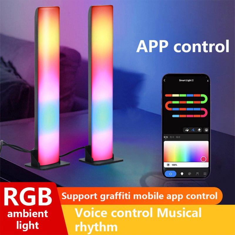 Smart LED Light Bars With Music Sync Modes APP Control Adjustable Brightness RGB Light Bar For TV Movies PC as shown