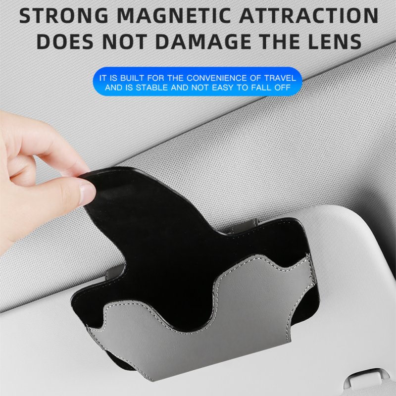 Magnetic Car Sun Visor Storage Box Reusable Visor Sunshade Glasses Case Organizer 