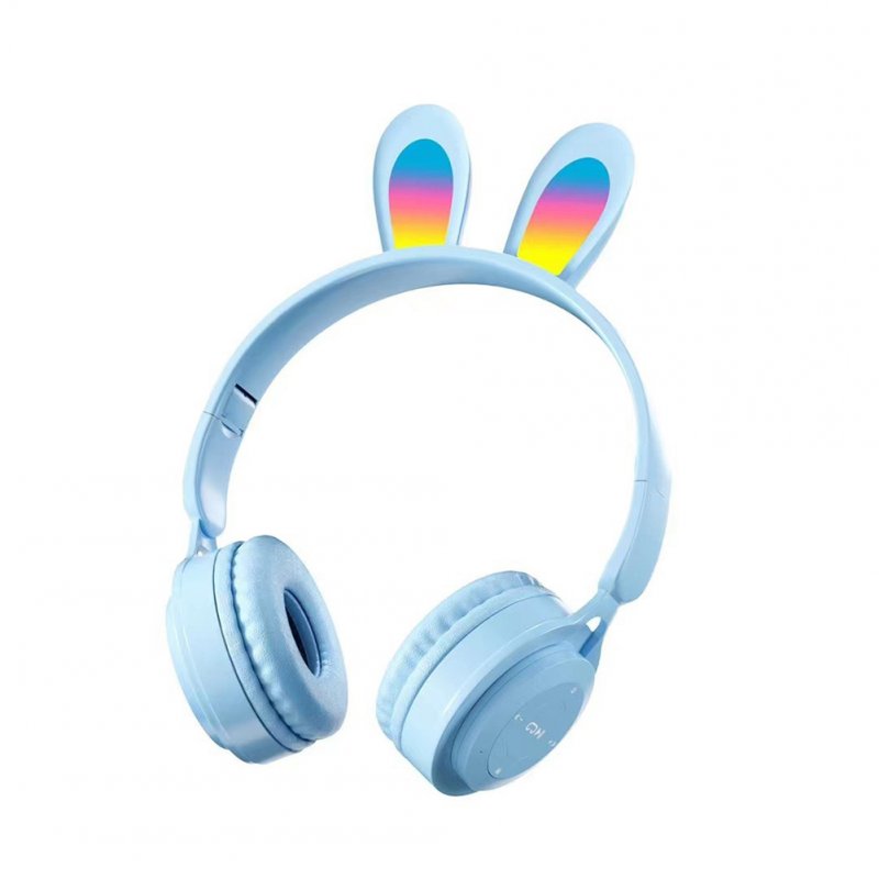 Y08r Wireless Bluetooth Headphones Cute Rabbit Ears Design Touch Control Music Headset Girls Gifts 