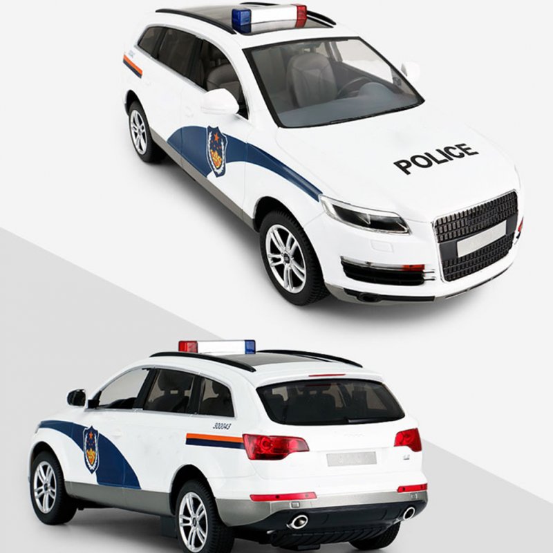 1:14 Scale Q7 Police Remote Control Car Drift Large Electric Police Car Model Toy with Sound Light for Children