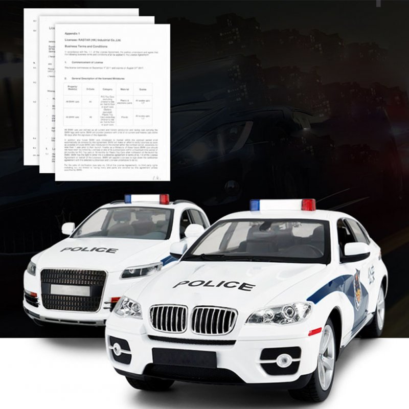 1:14 Scale Q7 Police Remote Control Car Drift Large Electric Police Car Model Toy with Sound Light for Children