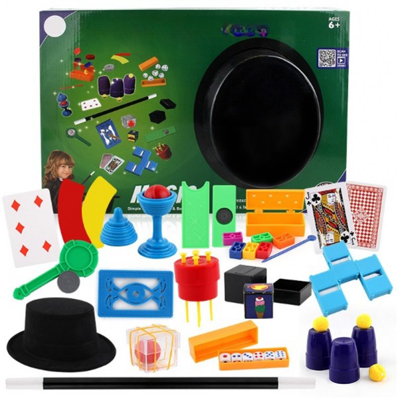 Magic Props Set For Children Close-range Stage Magic Performing Props Tricks Toys Kit For Birthday Gifts 