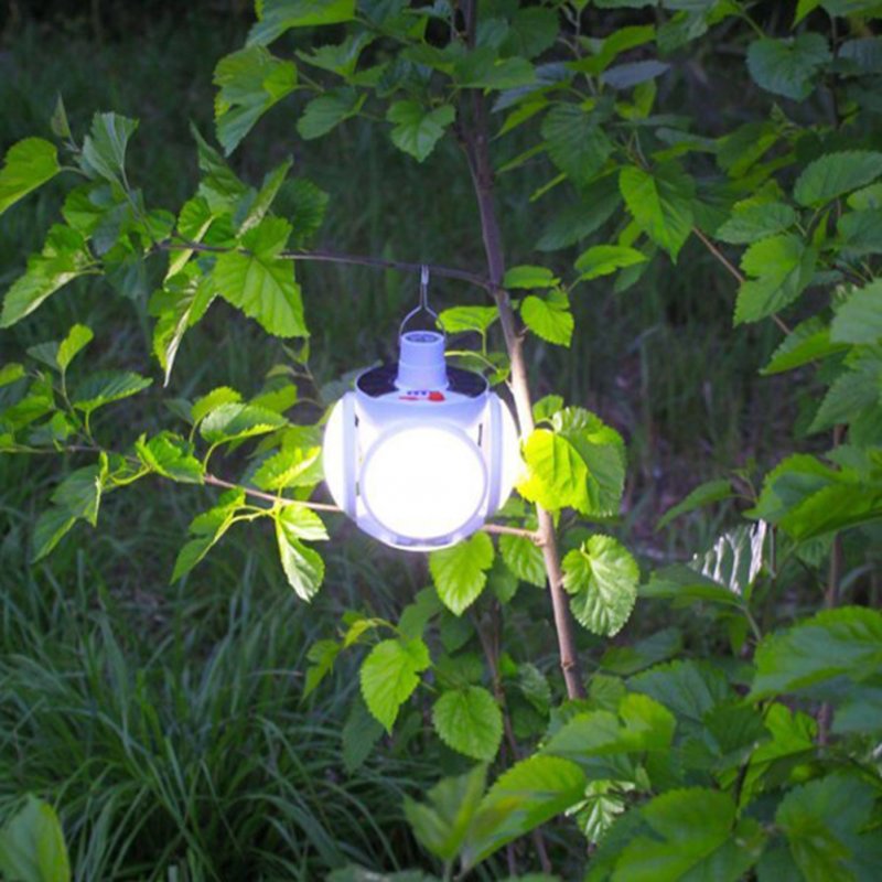 Led Solar Light Portable Waterproof 5 Mode 5000mah Rechargeable Emergency Light Bulbs Football Shape