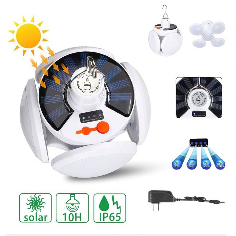 Led Solar Light Portable Waterproof 5 Mode 5000mah Rechargeable Emergency Light Bulbs Football Shape