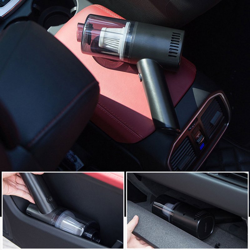 Portable Mini Car  Vacuum  Cleaner Wireless Handheld Strong Suction High Power Lightweight Ergonomic Design Car Home Desktop Cleaner black_wireless