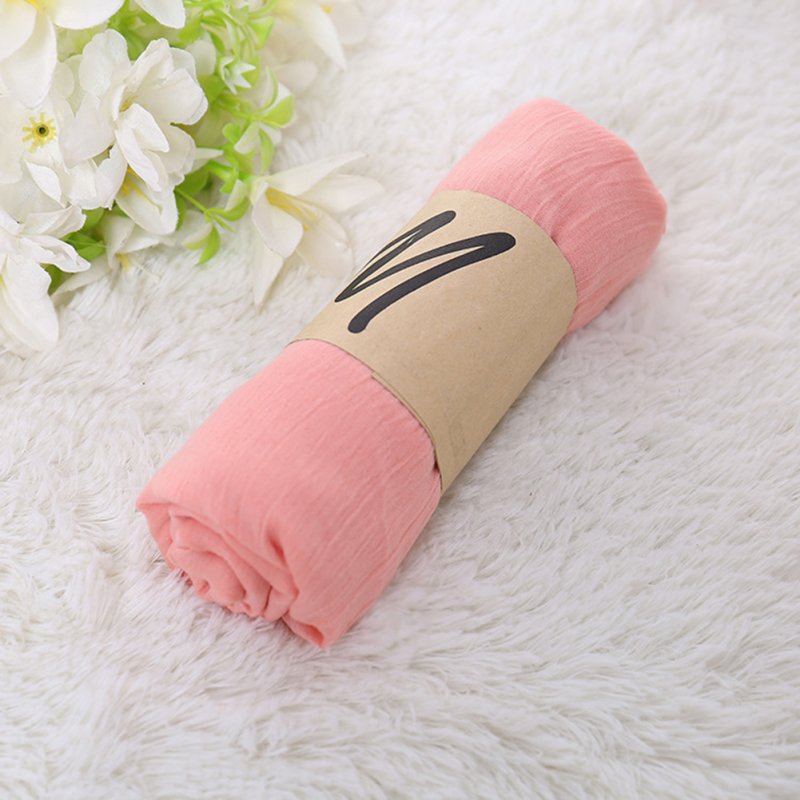 Women Fashion Elegant Long Colorful Soft Cotton Scarf Wrap Shawl Scarves Sunscreen Beach Towel  pink_180*55
