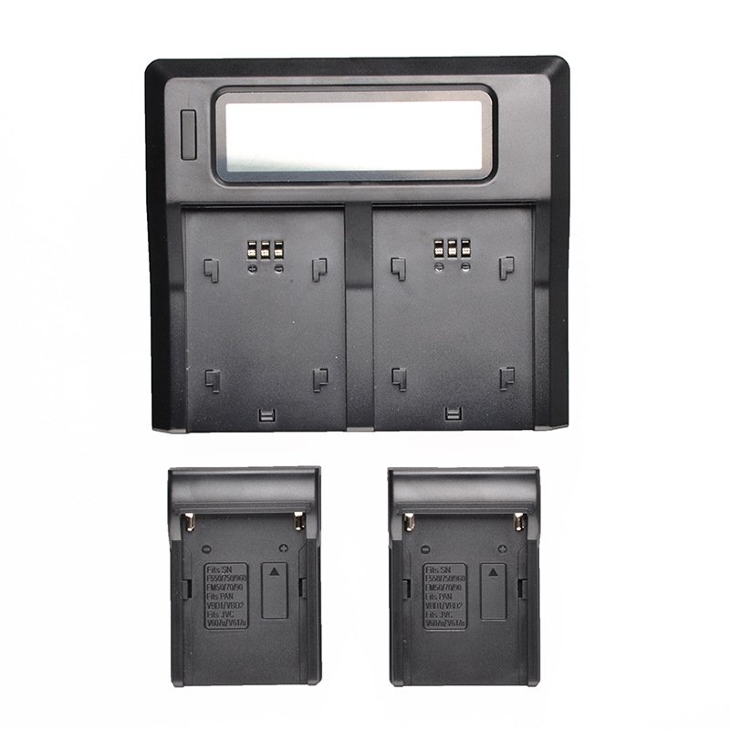 Dual Channel Digital Camera Battery Charger with LCD Display for NP-F770 F750 F550 F960 Australian Plug