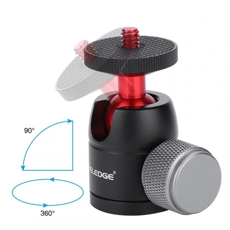 VELEDGE 360° Rotatable Mini Gimbal Tripod Ball Head Mount with 3/8"to 1/4"Adapter 